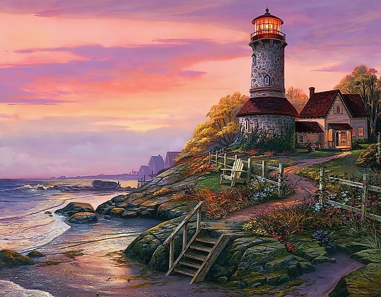 LA CUTE Malen nach Zahlen XL 5d Diamond Painting Leuchtturm Küste Malen nac günstig online kaufen