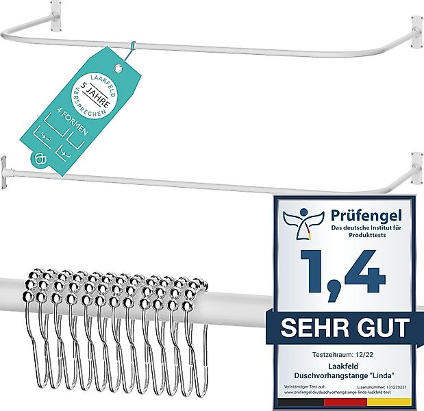 Laakfeld Duschvorhangstange L Form & Duschstange günstig online kaufen