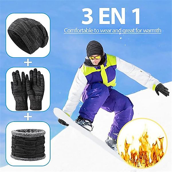 YVMOOEC Mütze & Schal Winter 3-in-1 günstig online kaufen