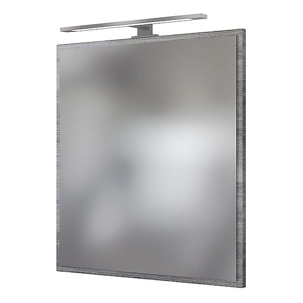 Held Möbel Spiegel Neapel 60 cm Eiche Rauchsilber inkl. Beleuchtung günstig online kaufen