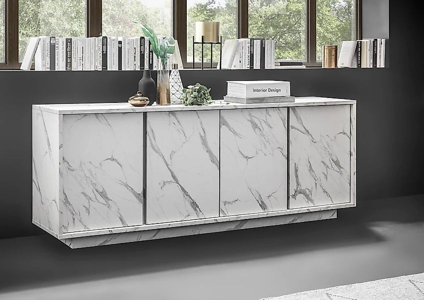 Home affaire Sideboard "Carrara" grifflos günstig online kaufen