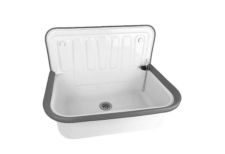 kör4u Waschbecken kör4u Ausgussbecken aus Stahl emailliert weiß (Set) günstig online kaufen