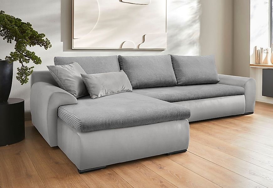 Home affaire Ecksofa "Win, L-Form, Breite 285cm" optional mit Schlaffunktio günstig online kaufen