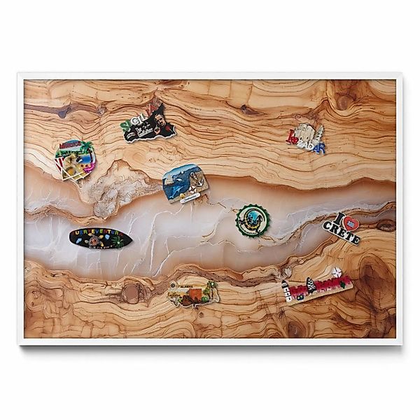 Tulup Magnettafel Magnetpinnwand Metall für Urlaubsmagnete Holzkonstruktion günstig online kaufen