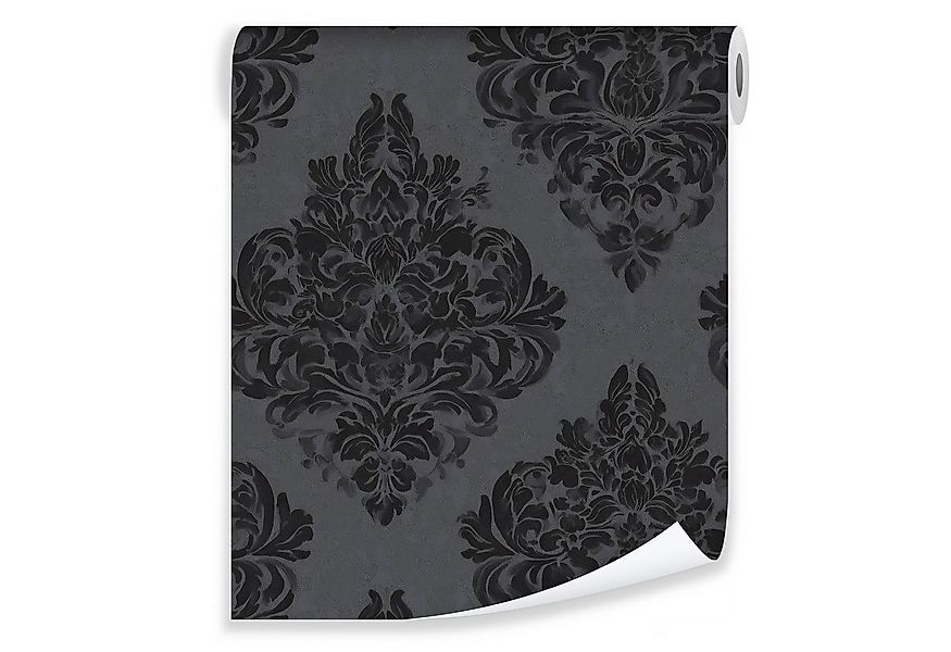 Wallarena Vliestapete Schwarz Grau Abstrakt Wohnzimmer Schlafzimmer Tapete günstig online kaufen