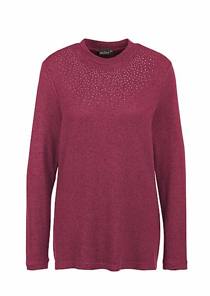 GOLDNER Longpullover "Angenehm weiches Shirt mit Glitzersteinen" günstig online kaufen