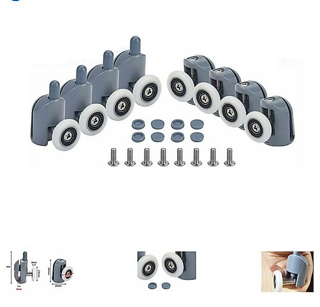 FELIXLEO Möbelrolle 8 Stück Schiebetürrollen aus Edelstahl + ABS, 23 mm Dus günstig online kaufen