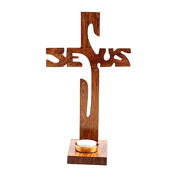 NKlaus Kerzenständer Standkreuz Jesus Höhe 29cm günstig online kaufen