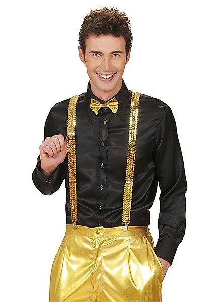Widdmann Hosenträger Hosenträger Pailletten gold Mit Metall-Clips und Schna günstig online kaufen