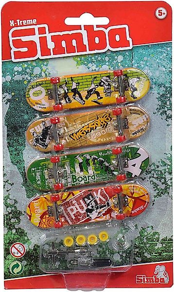 SIMBA Fingerskateboard Simba Spielzeug Spielwelt Finger Skateboard 4er Set günstig online kaufen