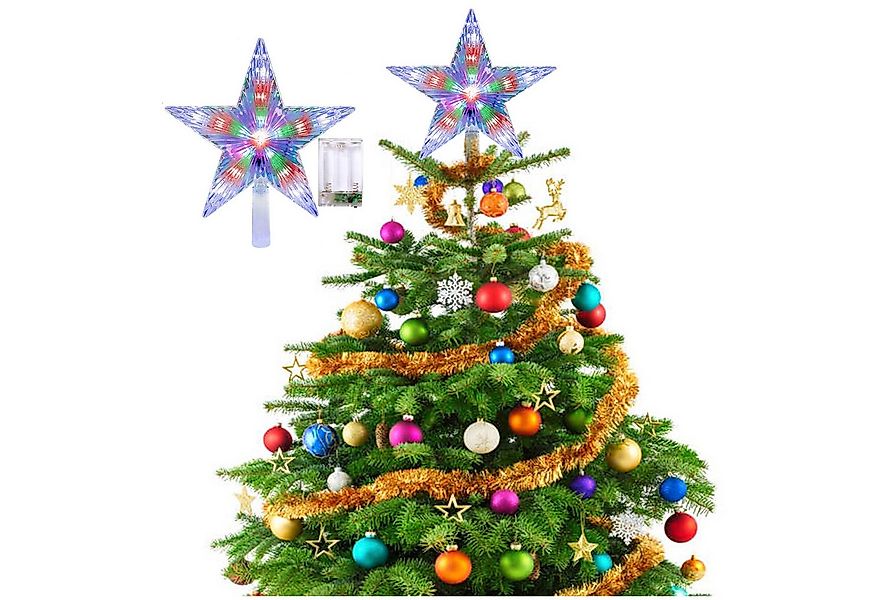 Jibenhome Christbaumspitze 31 LEDs Christbaumspitze Baumspitze Stern 8 Blin günstig online kaufen