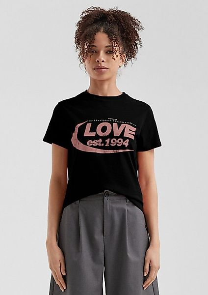 QS Kurzarmshirt T-Shirt Baumwollshirt mit Frontprint günstig online kaufen