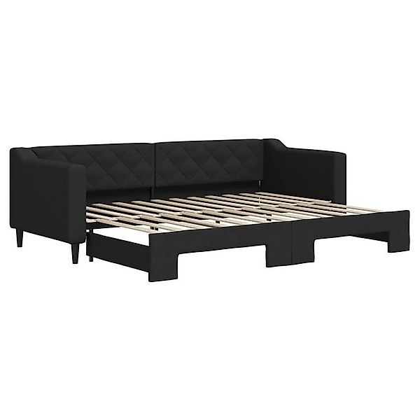 vidaXL Bett, Tagesbett Ausziehbar Schwarz 80x200 cm Stoff günstig online kaufen