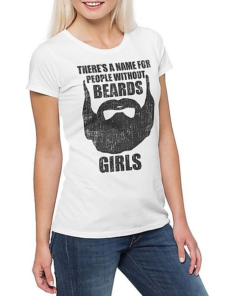 Urban Backwoods Print-Shirt Without Beards Damen T-Shirt Hip Schnurrbart Mo günstig online kaufen