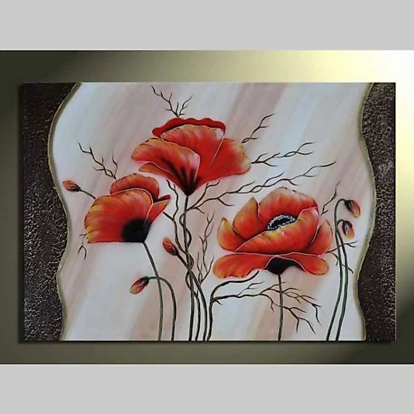 Leinwandbild MOHN (1) 100 x 60cm Handgemalt günstig online kaufen