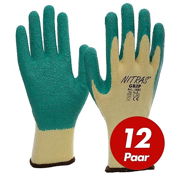 Nitras Latexhandschuhe 1603 GRIP Strickhandschuhe Arbeitshandschuh günstig online kaufen