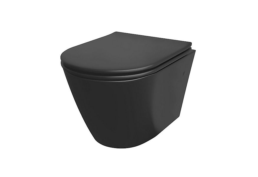 Alpenberger Tiefspül-WC Wand WC Spülrandlos - Hänge WC mit WC Sitz mit Abse günstig online kaufen