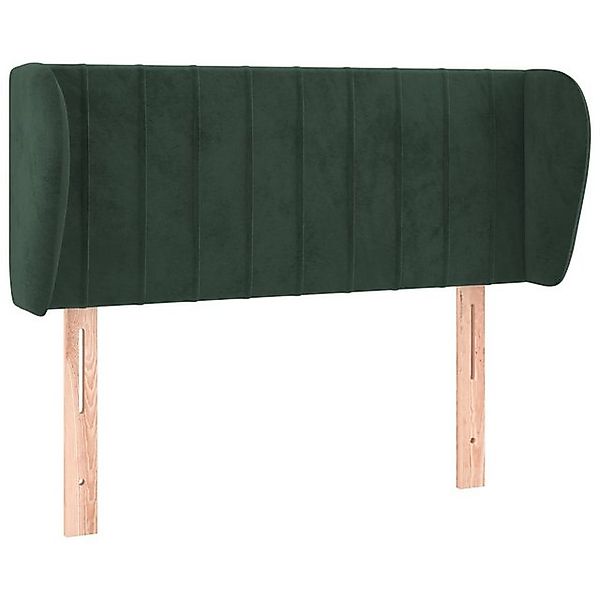 vidaXL Bett, Kopfteil mit Ohren Dunkelgrün 93x23x78/88 cm Samt günstig online kaufen