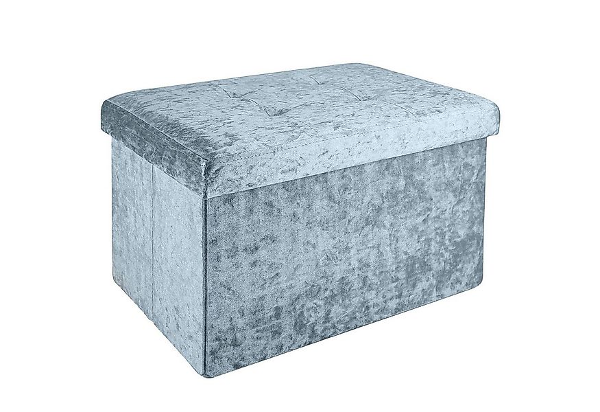 Intirilife Sitzbank (Faltbare Sitzbank 49x30x30 cm in Samt Blaugrau), Sitzw günstig online kaufen