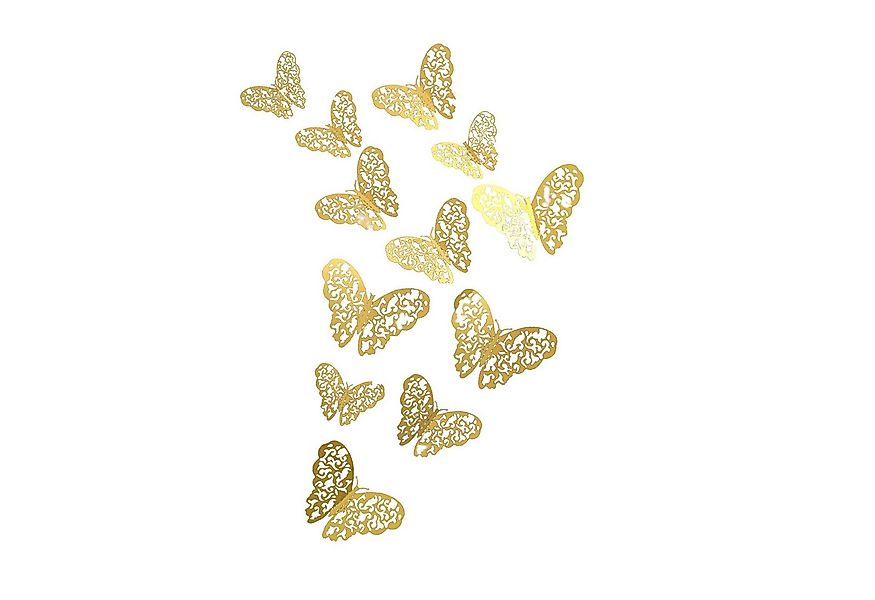 KINSI 3D-Wandtattoo 3D Schmetterling Wandaufkleber Set, Metallic-Effekt Wan günstig online kaufen