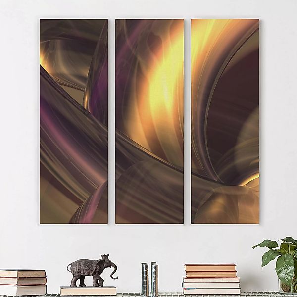 3-teiliges Leinwandbild Abstrakt - Quadrat Enchanted Fire günstig online kaufen