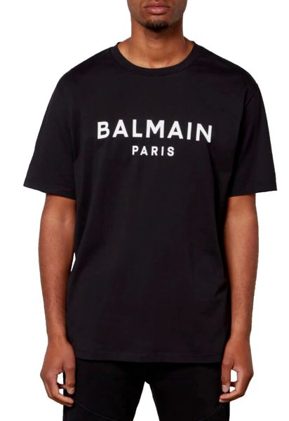 Balmain Paris T-Shirt Herren Flocked Logo günstig online kaufen