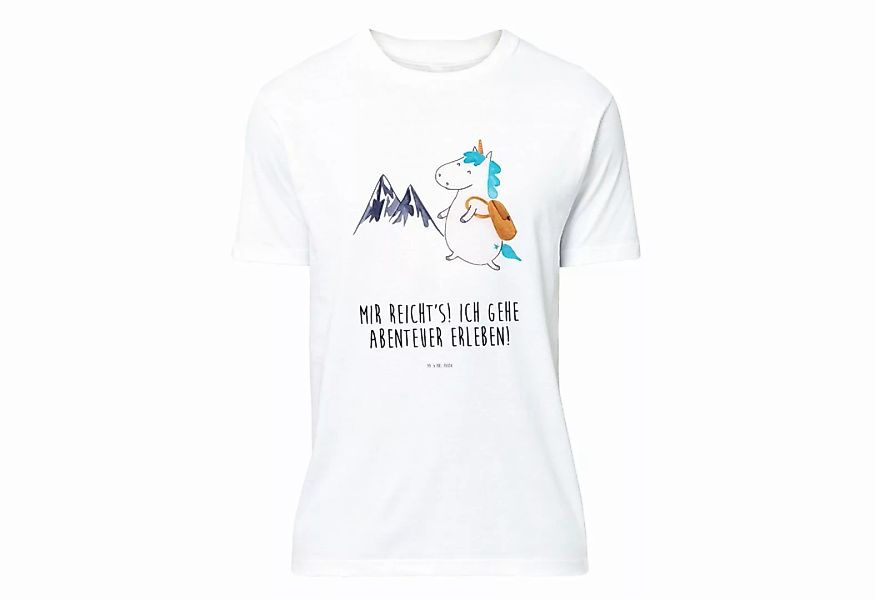 Mr. & Mrs. Panda T-Shirt Einhorn Bergsteiger - Weiß - Geschenk, T-Shirt mit günstig online kaufen