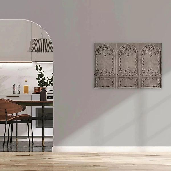 Bricoflor Stuck Bild In Grau 3D Wandbild In Betonoptik 120 X 80 Cm Leinwand günstig online kaufen