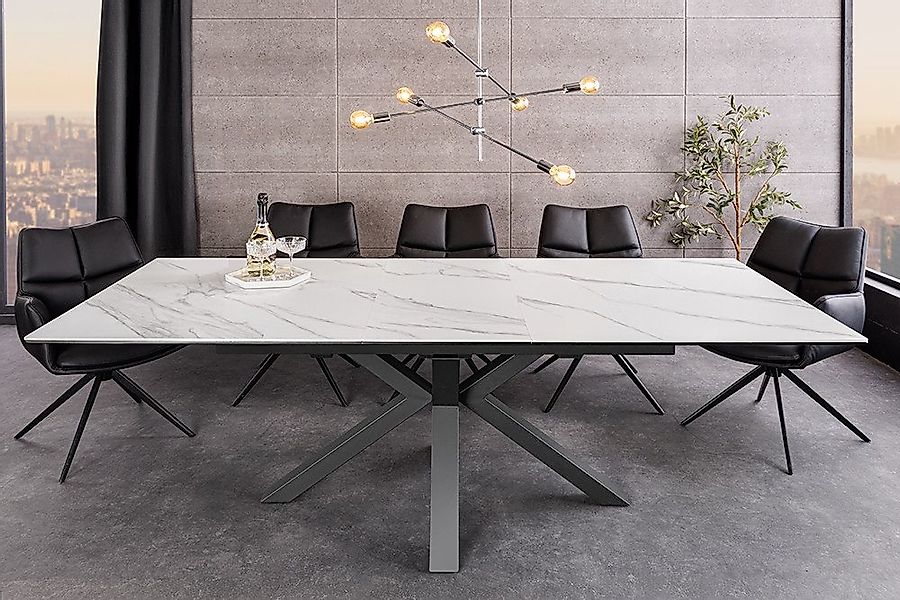 riess-ambiente Esstisch ETERNITY 160-200cm weiß/schwarz – Keramik, Marmor-L günstig online kaufen