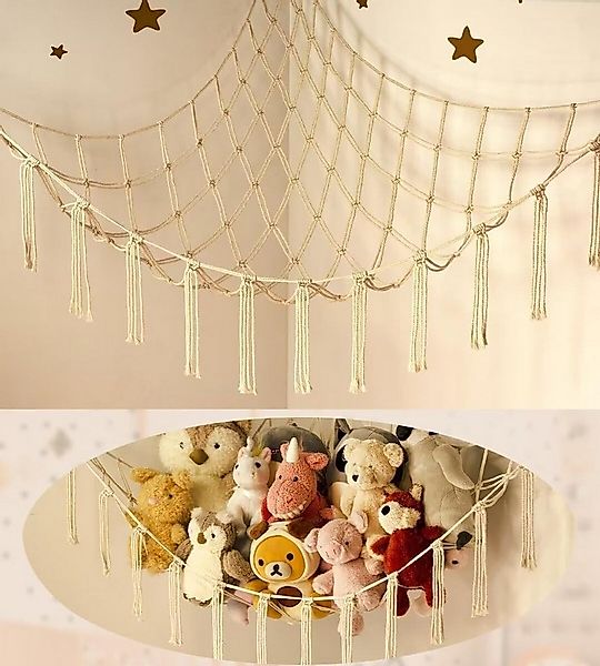 FOUORTUNATE-BEE Hängekorb Plüschtier Hängematte Ecknetz für Kinderzimmer De günstig online kaufen