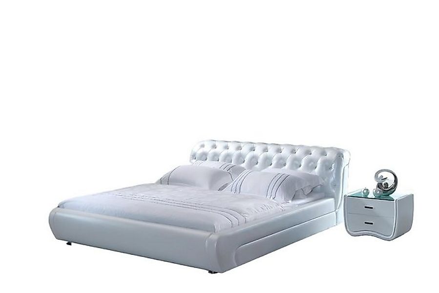 Xlmoebel Bett Großes Chesterfield-Lederschlafzimmer-Bett mit gepolstertem L günstig online kaufen