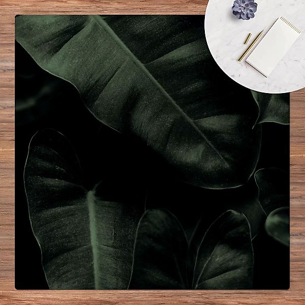 Kork-Teppich Dschungel Blätter Dunkelgrün günstig online kaufen