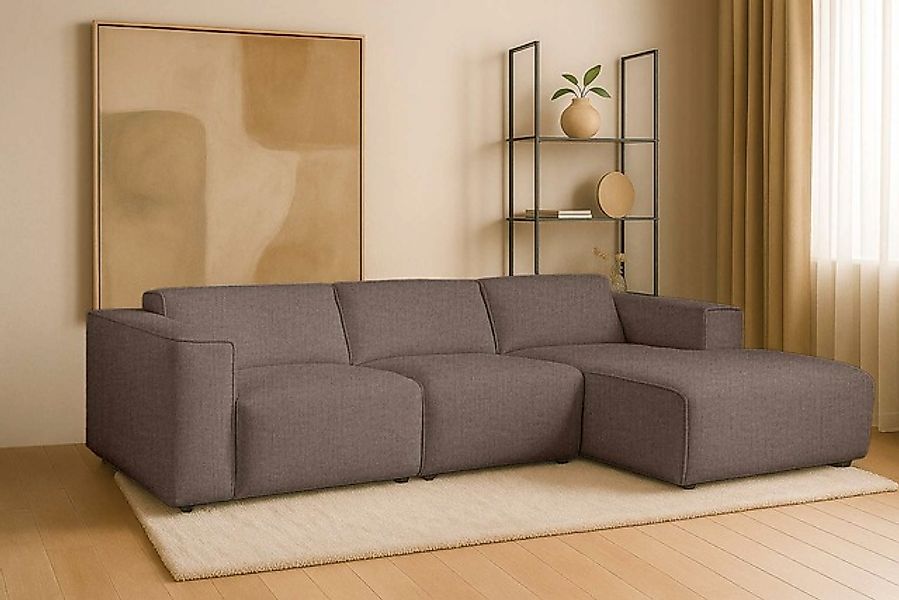 andas Ecksofa »Noord mit Kedernaht, Breite 281 cm, L-Form« Cord, Struktur, günstig online kaufen