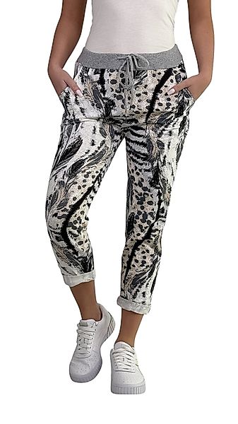 Mississhop Chinohose Damen Hose Blumen Jogginghose günstig online kaufen