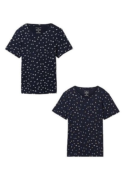 TOM TAILOR T-Shirt 2er-Set Rundhals Kurzarm mit Print (2-tlg) T-Shirt mit P günstig online kaufen