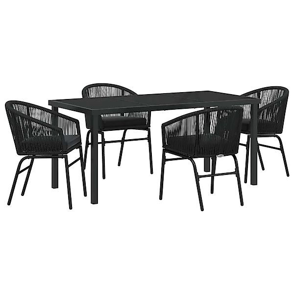 vidaXL Garten Essgruppe 5-Tlg Schwarz Poly Rattan 3379348 günstig online kaufen