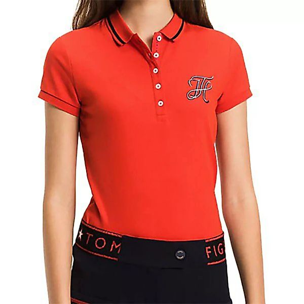 Tommy Hilfiger Kurzarm Polo Shirt L Flame Scarlet günstig online kaufen