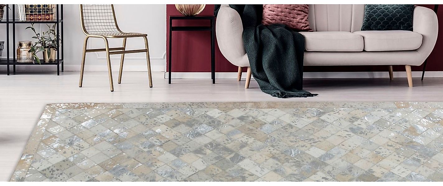 Kayoom Lederteppich »Lavish 210 - Fellteppich«, rechteckig, 8 mm Höhe, 100% günstig online kaufen