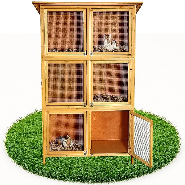 Mucola Kleintierkäfig Hasenkäfig 6 Boxen Kaninchenstall günstig online kaufen