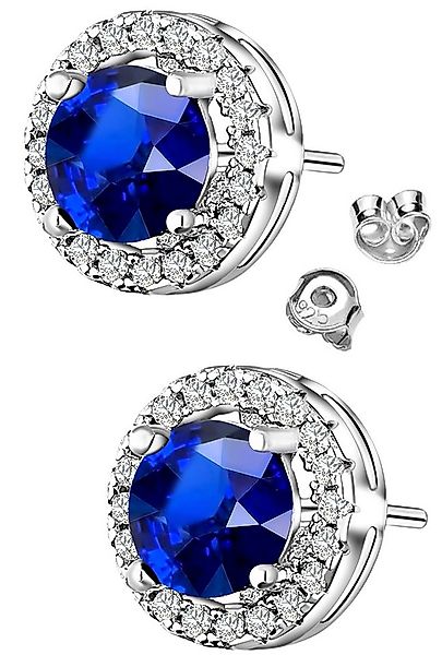 Limana Paar Ohrstecker runde 925 Silber kleine blaue Ohrringe Schmuck für F günstig online kaufen