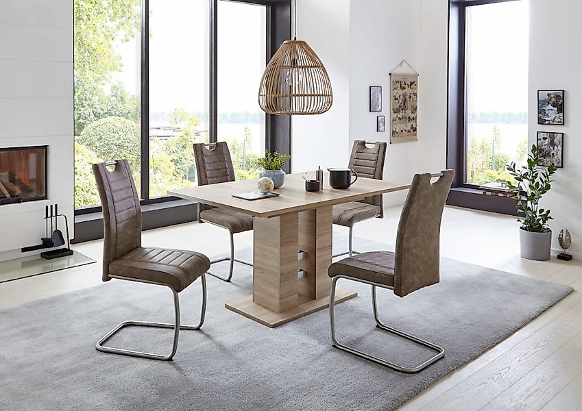 HELA Essgruppe "Ulla" Set, 5 Stk. tlg. ausziehbar 140 - 220 cm, Edelstahl, günstig online kaufen