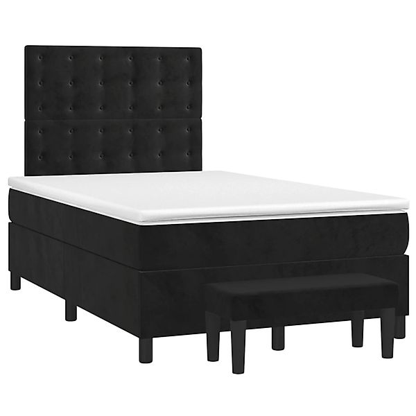 vidaXL Boxspringbett mit Matratze Schwarz 120x190 cm Samt2100641 günstig online kaufen