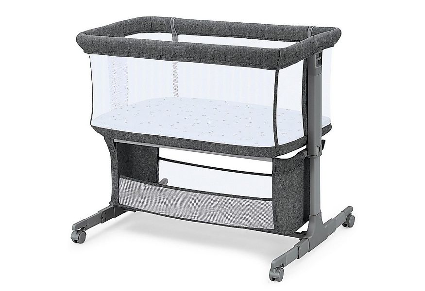 OUNUO Beistellbett für Neugeborene mit Rädern, Aufbewahrungskorb, Matratze günstig online kaufen
