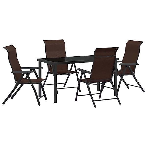 vidaXL Garten Essgruppe Höhenverstellbar 5-Tlg Braun Poly Rattan 3379263 günstig online kaufen