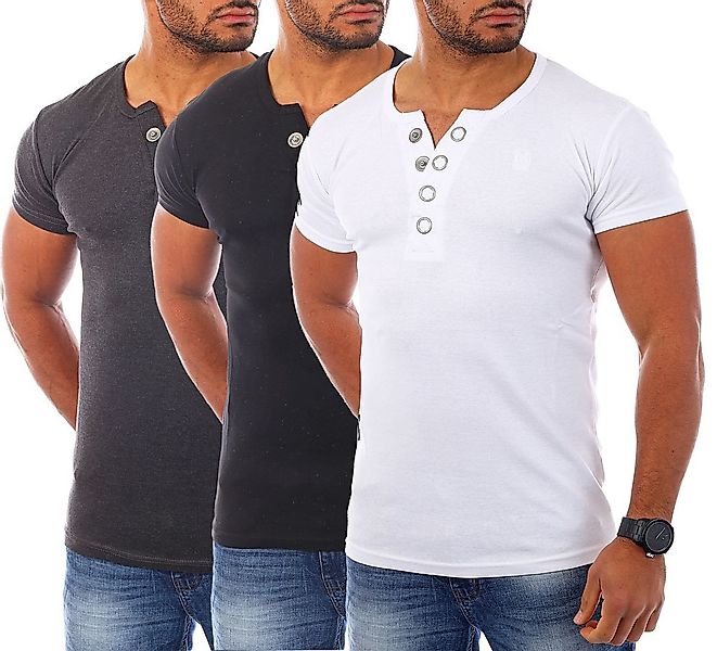 Young & Rich T-Shirt Herren basic fein gerippt mit trendigen extra großen K günstig online kaufen