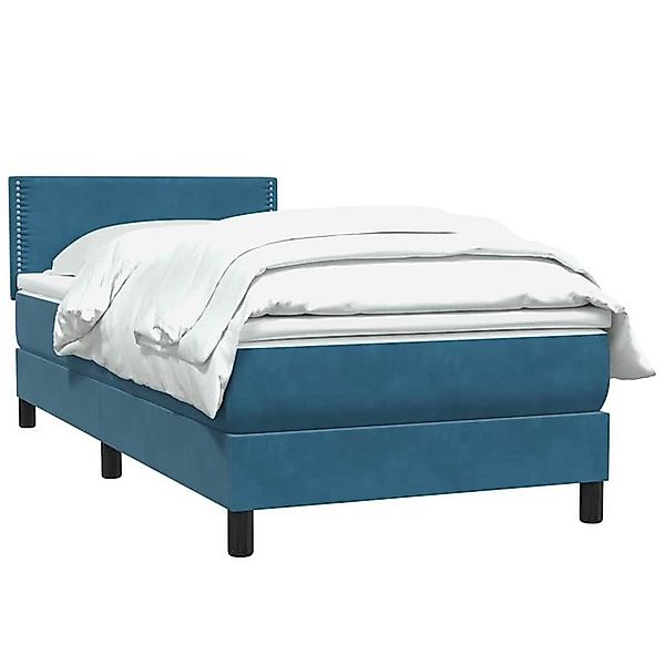 vidaXL Bett Boxspringbett mit Matratze Dunkelblau 100x220 cm Samt günstig online kaufen