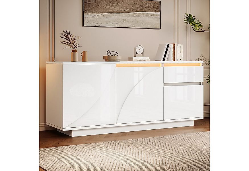 Merax Sideboard mit LED-Lichtleist (1 St., Wohnzimmerschrank 140x40x60cm), günstig online kaufen