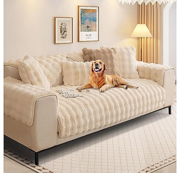 NUODWELL Sofabezug Kaninchen Plüsch Sofabezug L/U Form 1/2/3/4 Sitzer Sofa günstig online kaufen