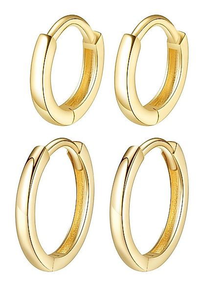 Dear Me Ohrring-Set 585er Gold Damen Creolen-Set aus Echtgold, Runde Klappc günstig online kaufen