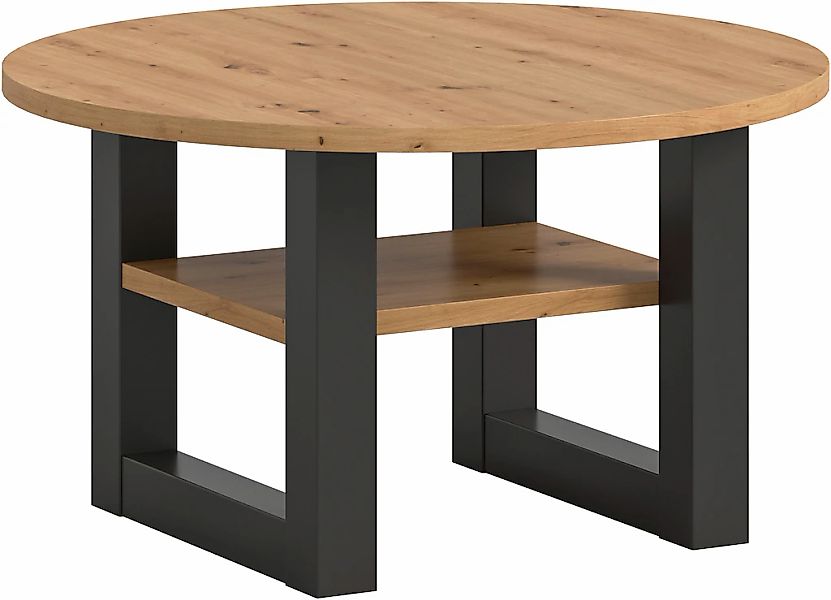 Home affaire Couchtisch "Rail, Ø 75 cm, mit Ablageboden, inklusive Kufenges günstig online kaufen